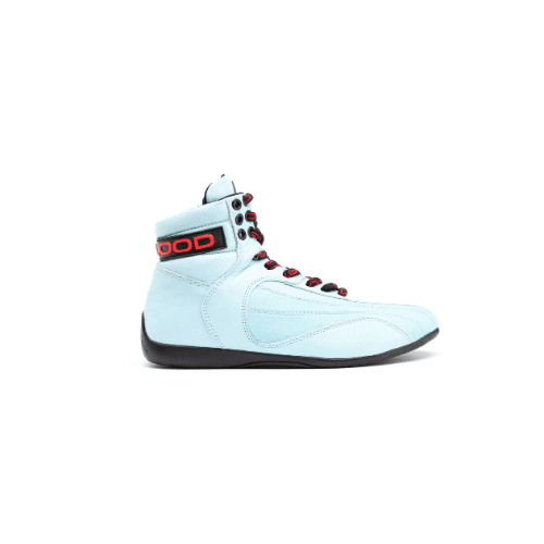 Zapatillas Celeste Cuero con Negro
